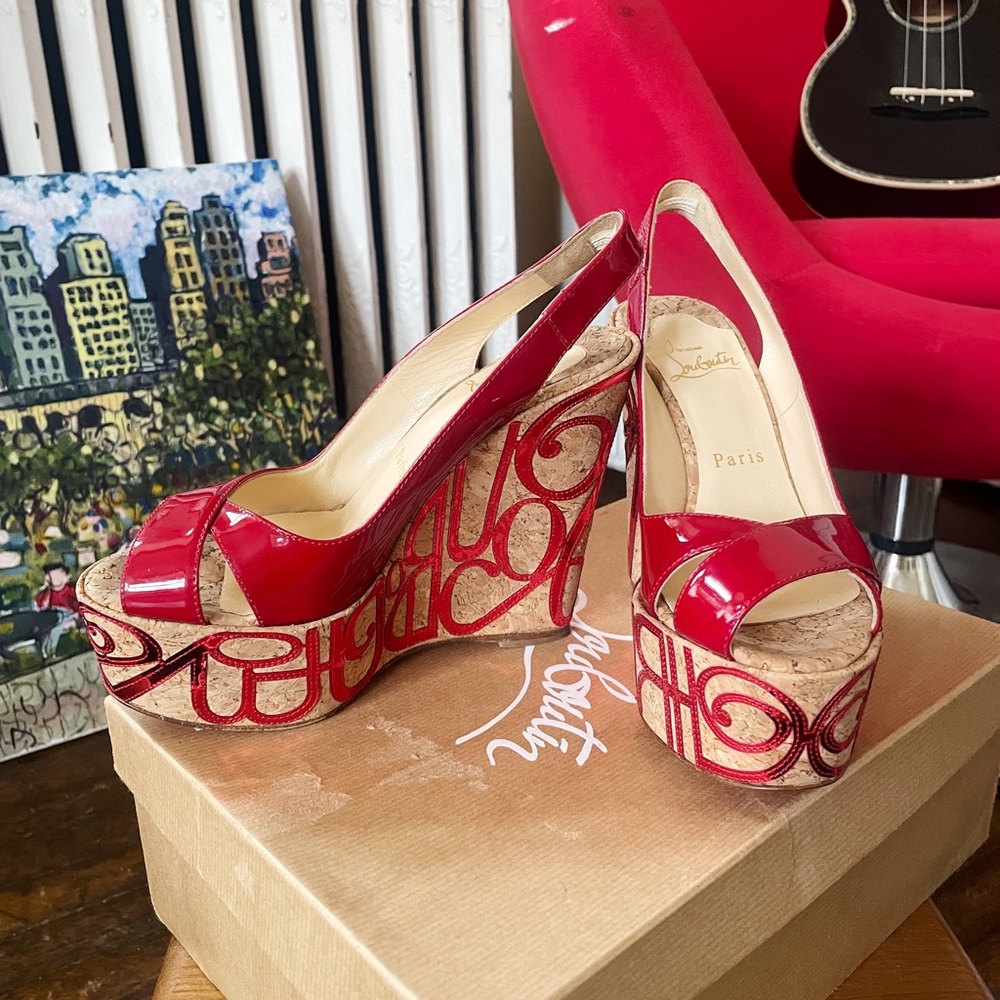 Christian Louboutin Cork Wedge Heels